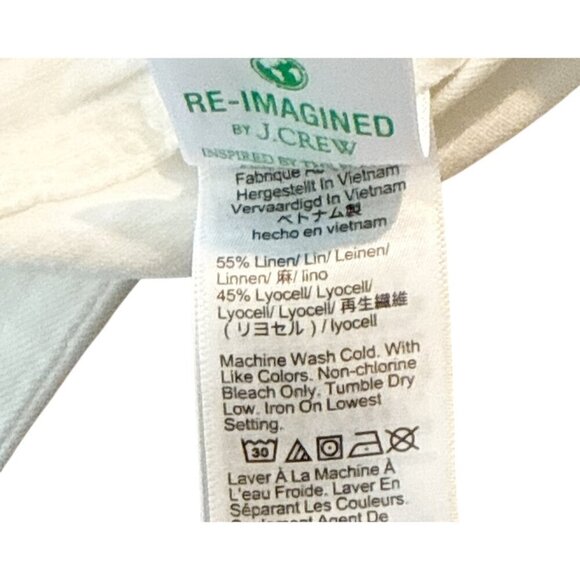 J. Crew Women's Utility Cargo Pants White Pockets Linen Blend Size 0 NWT - Picture 8 of 9